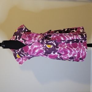 Merona plum floral tie-waist dress